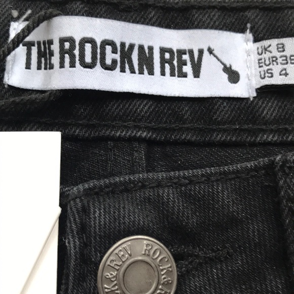 Rockn Rev Black Mid-Rise Distressed Jeans - Picture 9 of 13